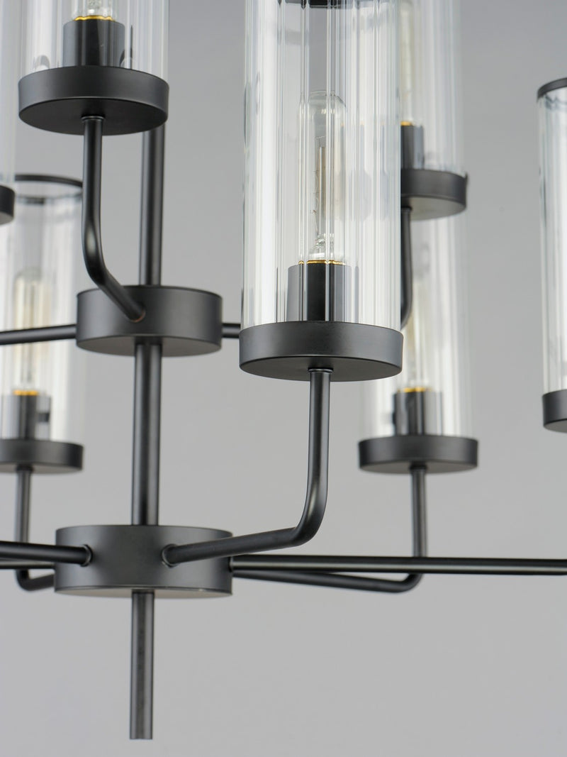 Maxim 11479CRBK Nine Light Chandelier, Black