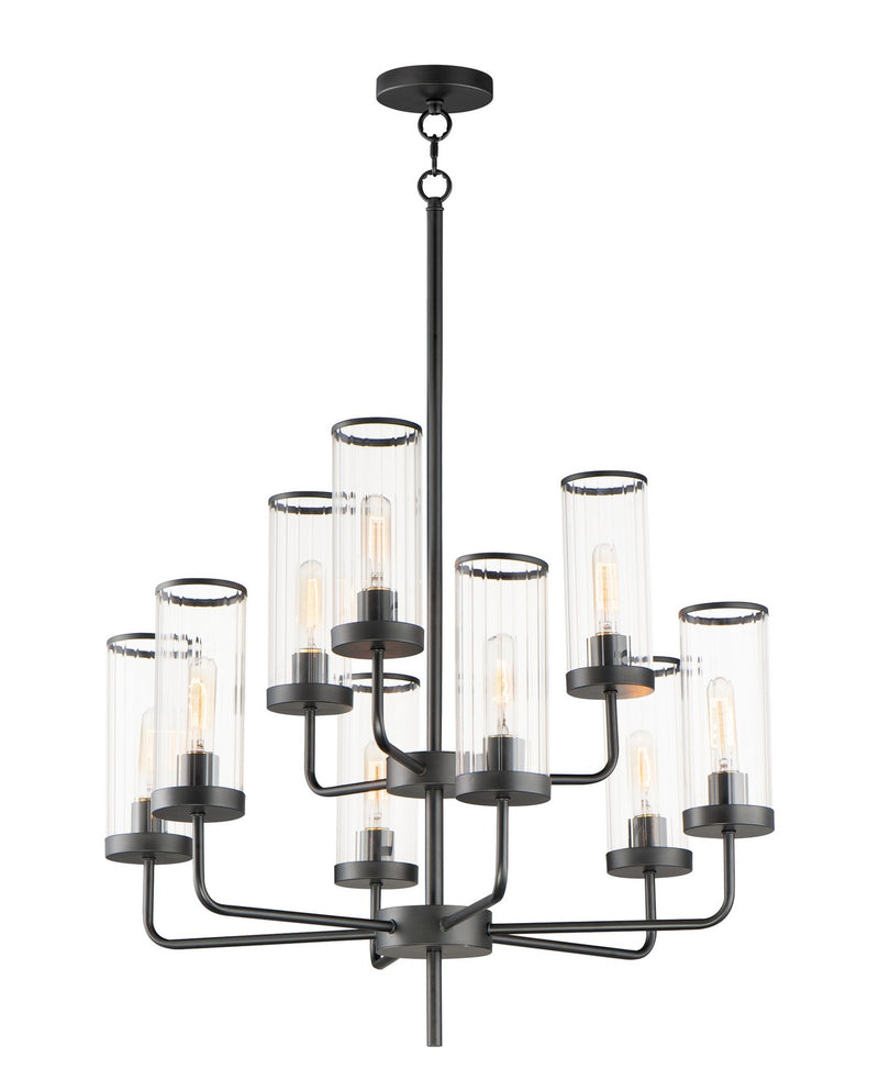 Maxim 11479CRBK Nine Light Chandelier, Black