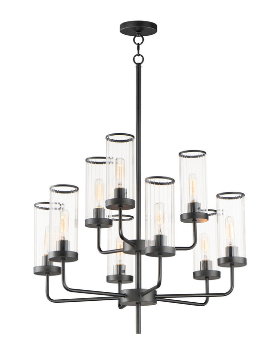Maxim 11479CRBK Nine Light Chandelier, Black