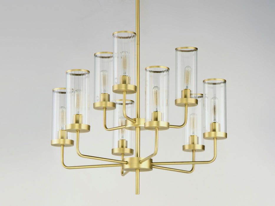 Maxim 11479CRSBR Nine Light Chandelier, Satin Brass