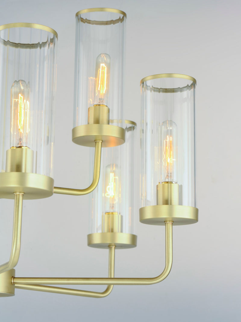 Maxim 11479CRSBR Nine Light Chandelier, Satin Brass
