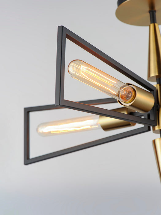 Maxim 11650BKSBR Four Light Flush Mount, Black / Satin Brass