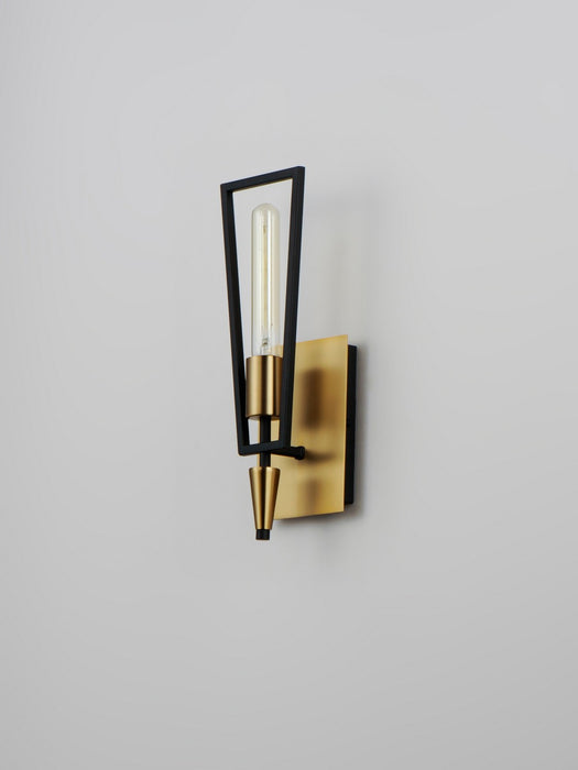 Maxim 11651BKSBR One Light Wall Sconce, Black / Satin Brass