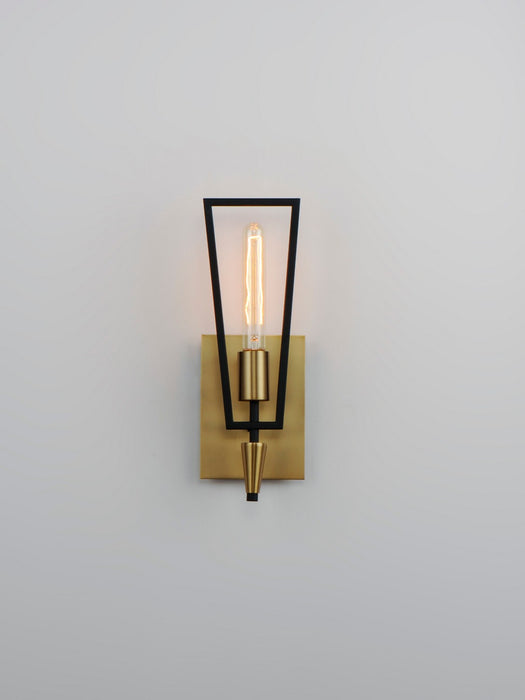 Maxim 11651BKSBR One Light Wall Sconce, Black / Satin Brass