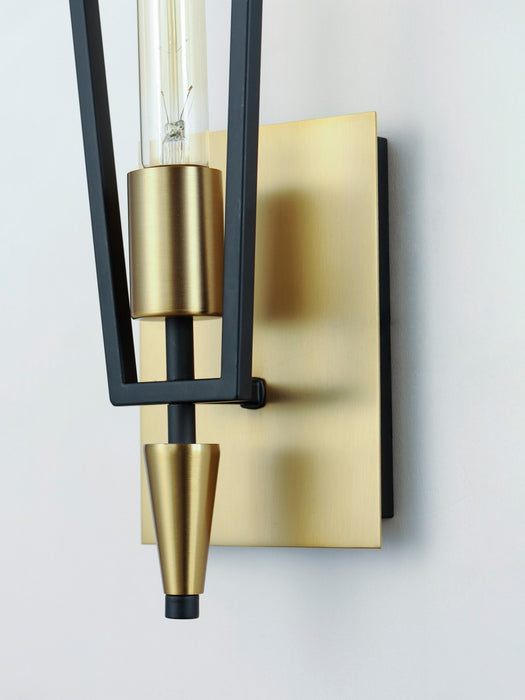 Maxim 11651BKSBR One Light Wall Sconce, Black / Satin Brass