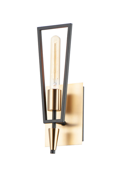 Maxim 11651BKSBR One Light Wall Sconce, Black / Satin Brass