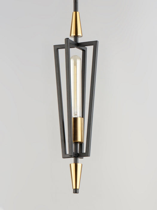 Maxim 11653BKSBR One Light Pendant, Black / Satin Brass