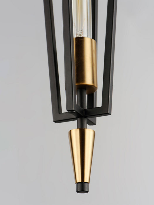 Maxim 11653BKSBR One Light Pendant, Black / Satin Brass