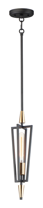 Maxim 11653BKSBR One Light Pendant, Black / Satin Brass