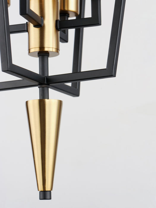 Maxim 11654BKSBR Four Light Pendant, Black / Satin Brass
