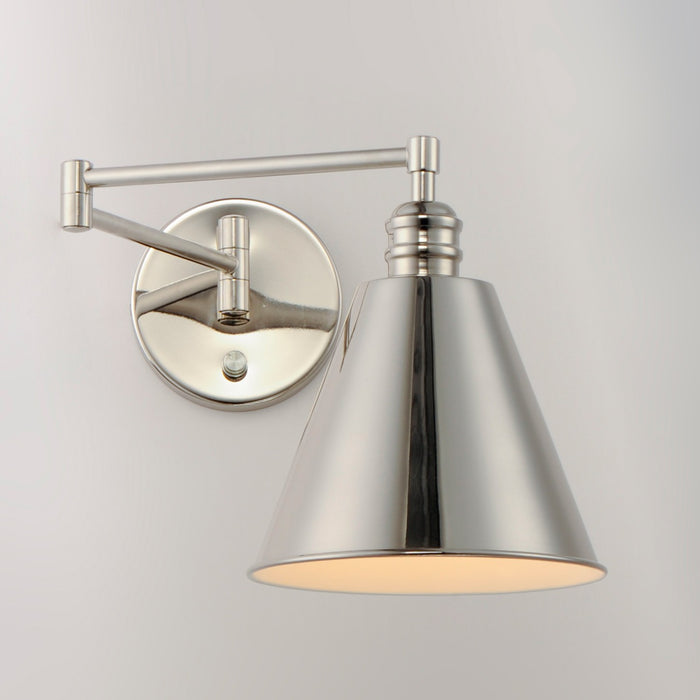 Maxim 12220PN One Light Wall Sconce, Polished Nickel