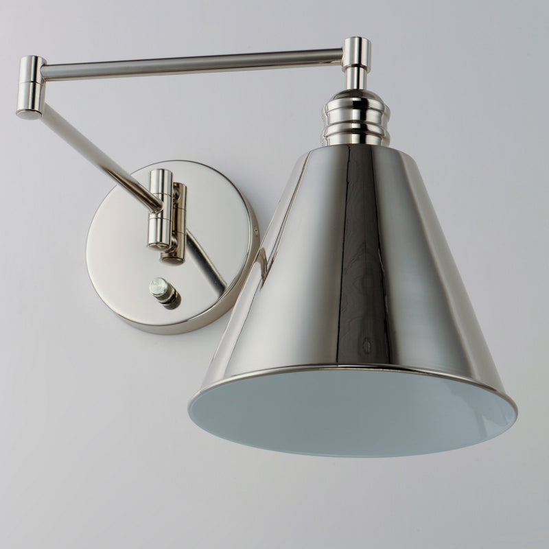 Maxim 12220PN One Light Wall Sconce, Polished Nickel