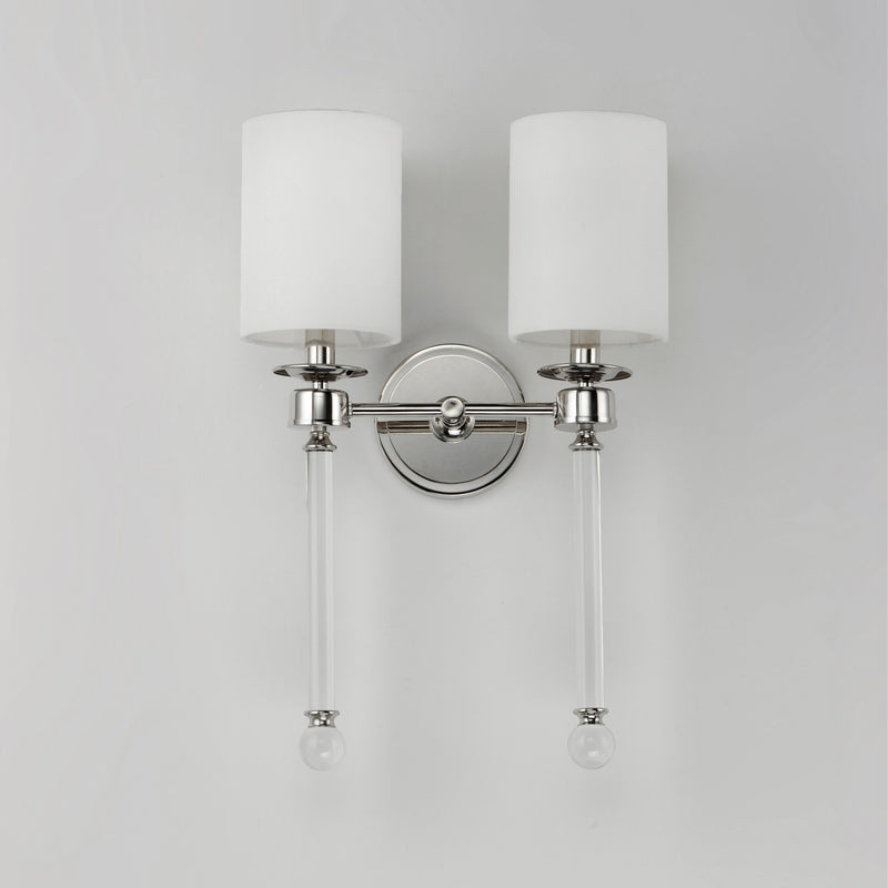 Maxim 16108WTCLPN Two Light Wall Sconce, Polished Nickel