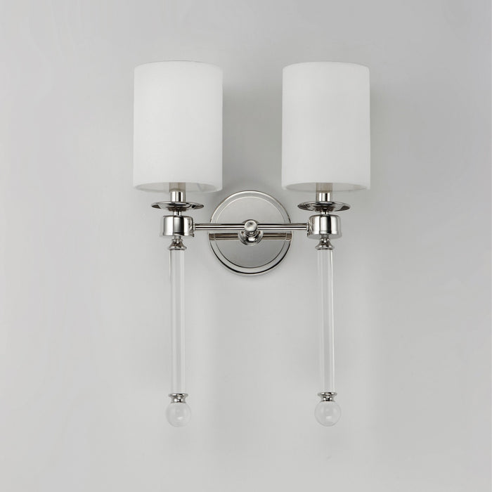 Maxim 16108WTCLPN Two Light Wall Sconce, Polished Nickel