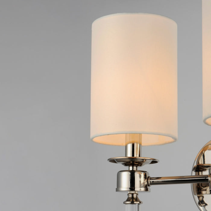 Maxim 16108WTCLPN Two Light Wall Sconce, Polished Nickel