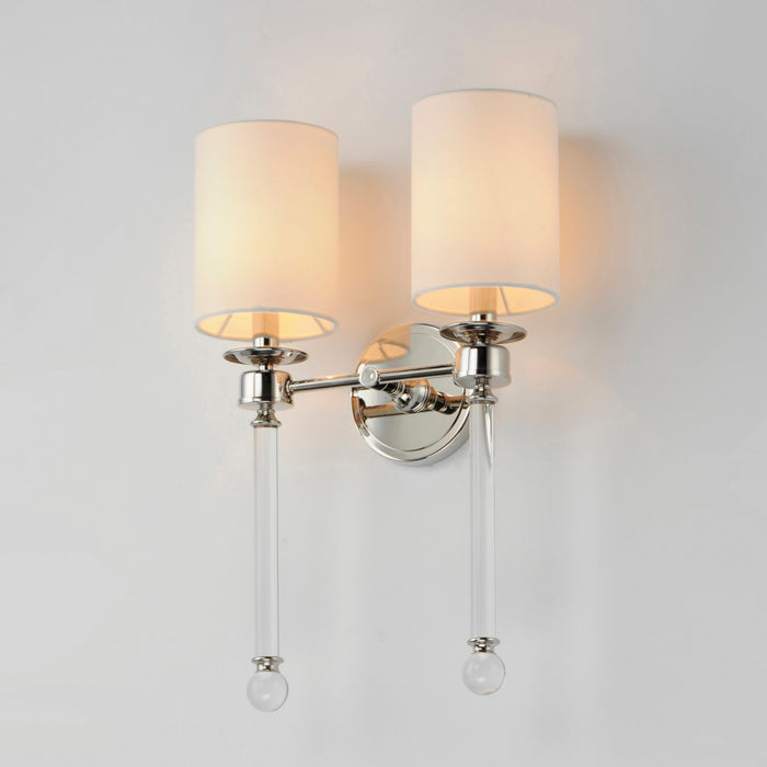 Maxim 16108WTCLPN Two Light Wall Sconce, Polished Nickel