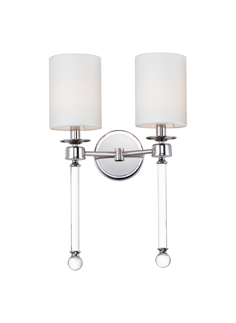 Maxim 16108WTCLPN Two Light Wall Sconce, Polished Nickel