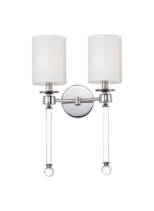 Maxim 16108WTCLPN Two Light Wall Sconce, Polished Nickel