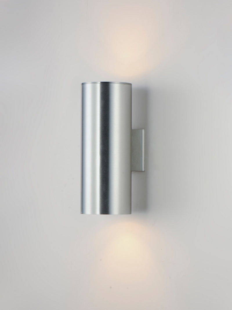 Maxim 26103AL Two Light Outdoor Wall Lantern, Brushed Aluminum