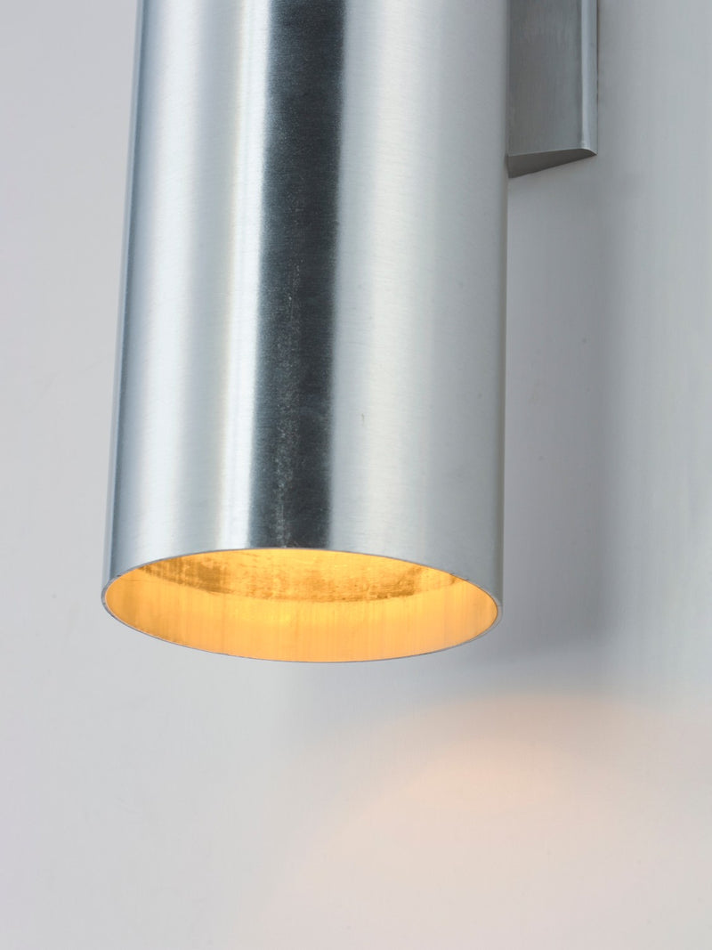 Maxim 26105AL Two Light Outdoor Wall Lantern, Brushed Aluminum