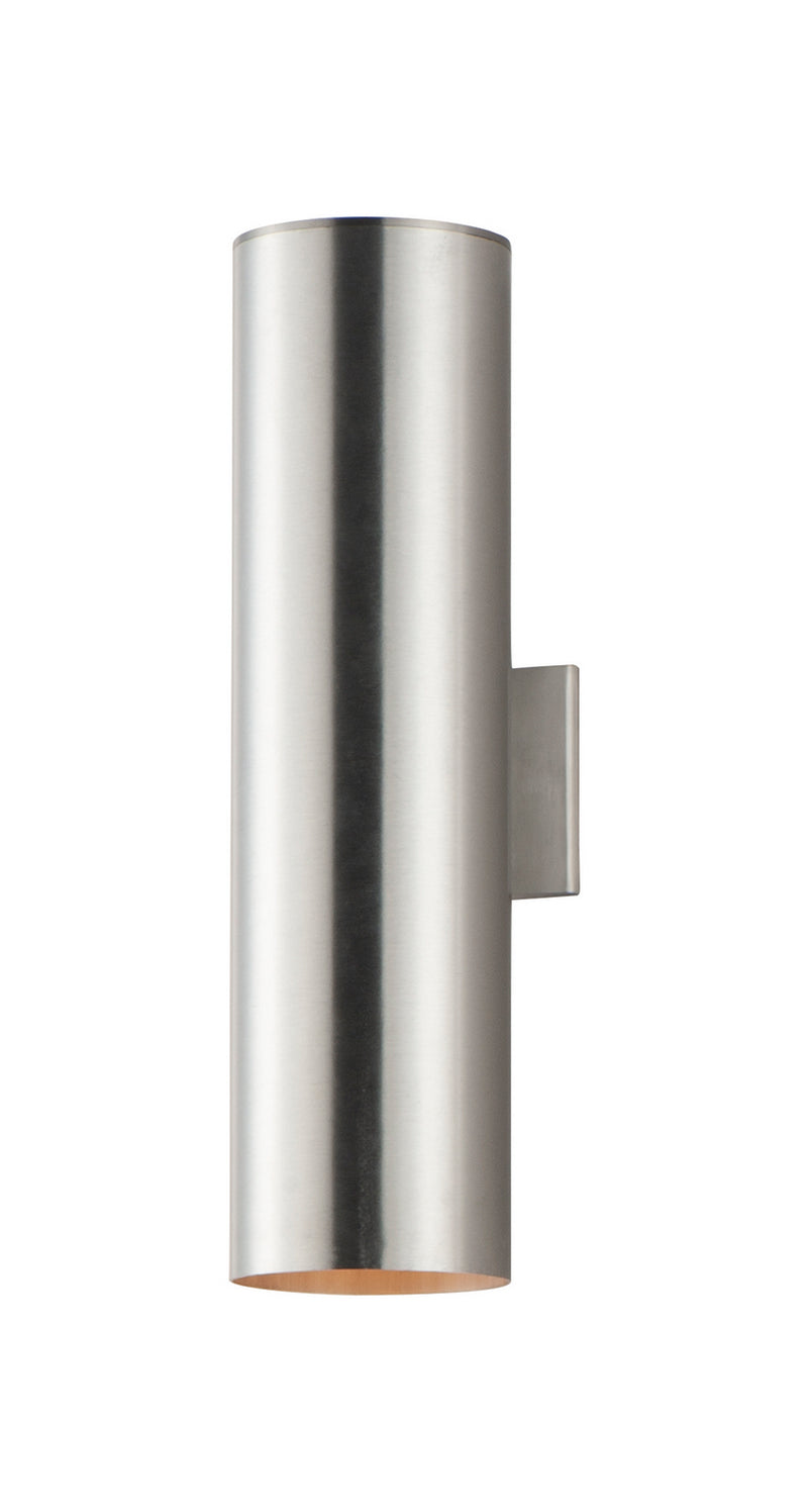 Maxim 26105AL Two Light Outdoor Wall Lantern, Brushed Aluminum