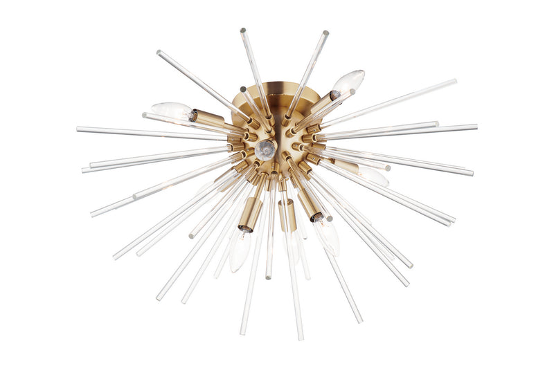 Maxim 28660CLSBR Eight Light Flush Mount, Satin Brass