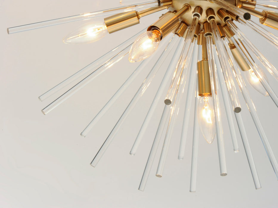 Maxim 28664CLSBR 12 Light Pendant, Satin Brass