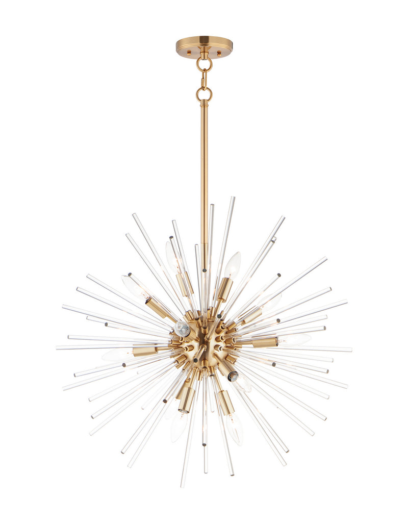 Maxim 28664CLSBR 12 Light Pendant, Satin Brass