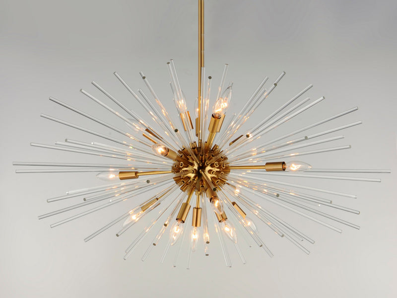 Maxim 28668CLSBR 16 Light Pendant, Satin Brass