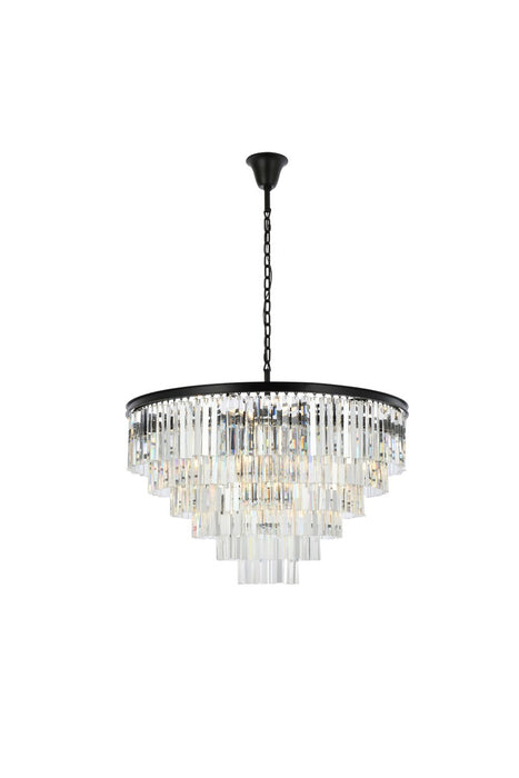 Elegant Lighting 1201D44MB/RC 33 Light Chandelier, Matte Black