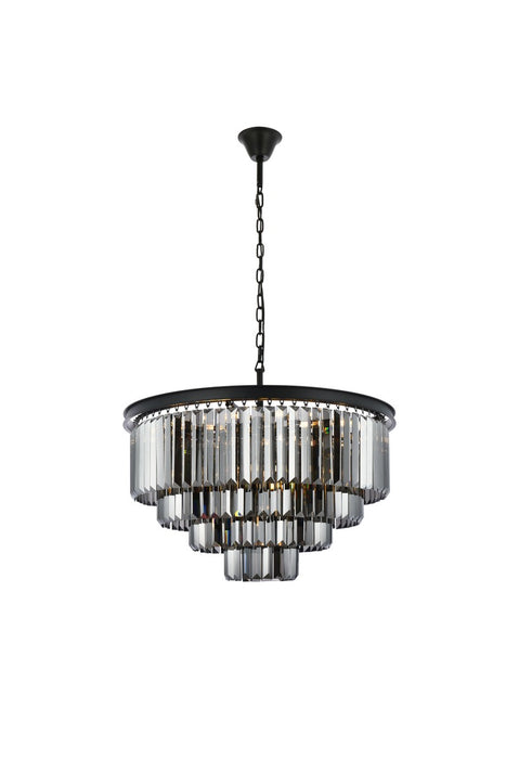 Elegant Lighting 1231D32MB-SS/RC 17 Light Chandelier, Matte Black