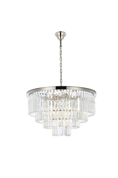 Elegant Lighting 1231D32PN/RC 17 Light Chandelier, Polished Nickel
