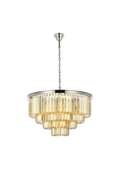 Elegant Lighting 1231D32PN-GT/RC 17 Light Chandelier, Polished Nickel
