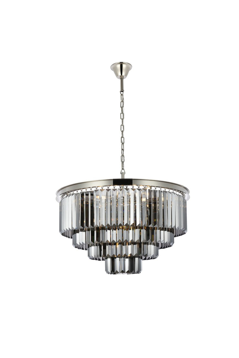 Elegant Lighting 1231D32PN-SS/RC 17 Light Chandelier, Polished Nickel