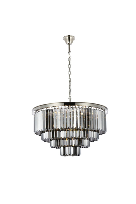 Elegant Lighting 1231D32PN-SS/RC 17 Light Chandelier, Polished Nickel