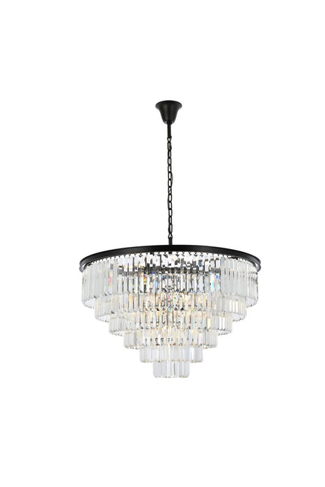 Elegant Lighting 1231D44MB/RC 33 Light Chandelier, Matte Black