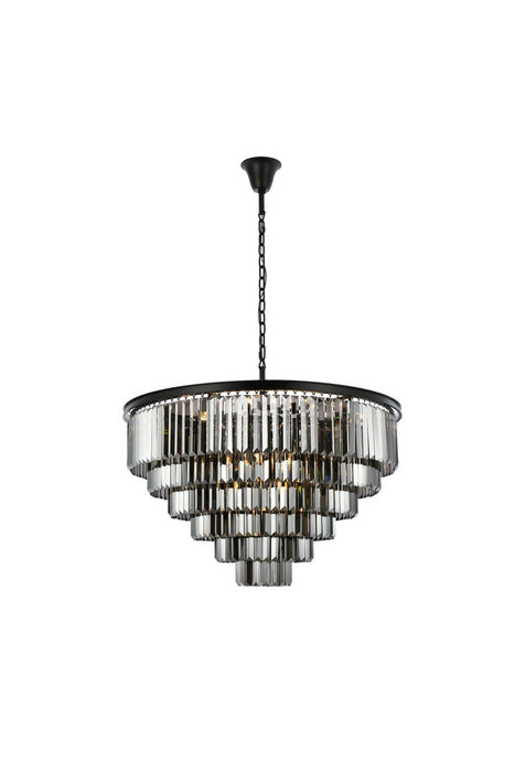 Elegant Lighting 1231D44MB-SS/RC 33 Light Chandelier, Matte Black