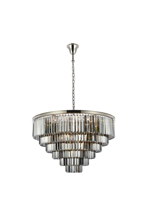 Elegant Lighting 1231D44PN-SS/RC 33 Light Chandelier, Polished Nickel