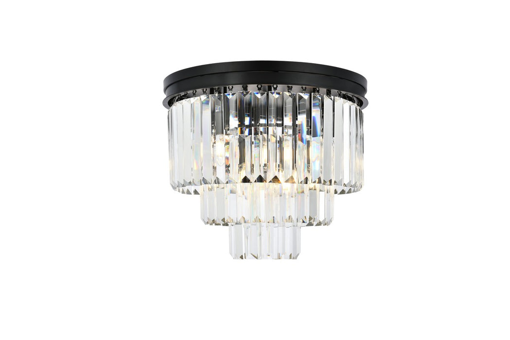 Elegant Lighting 1231F20MB/RC Nine Light Flush Mount, Matte Black