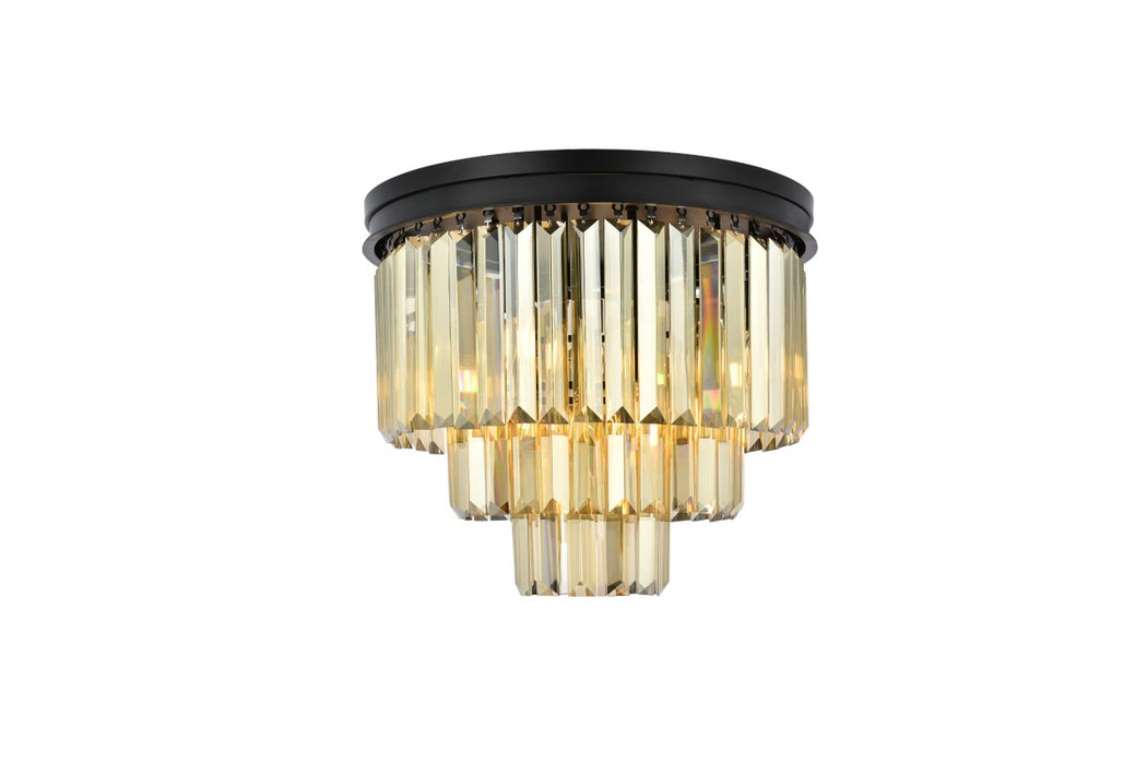 Elegant Lighting 1231F20MB-GT/RC Nine Light Flush Mount, Matte Black