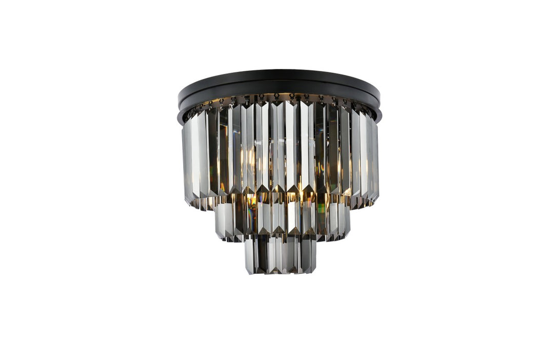 Elegant Lighting 1231F20MB-SS/RC Nine Light Flush Mount, Matte Black