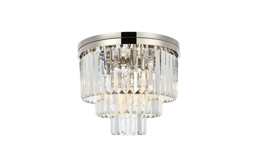 Elegant Lighting 1231F20PN/RC Nine Light Flush Mount, Polished Nickel
