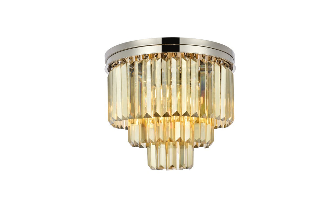 Elegant Lighting 1231F20PN-GT/RC Nine Light Flush Mount, Polished Nickel