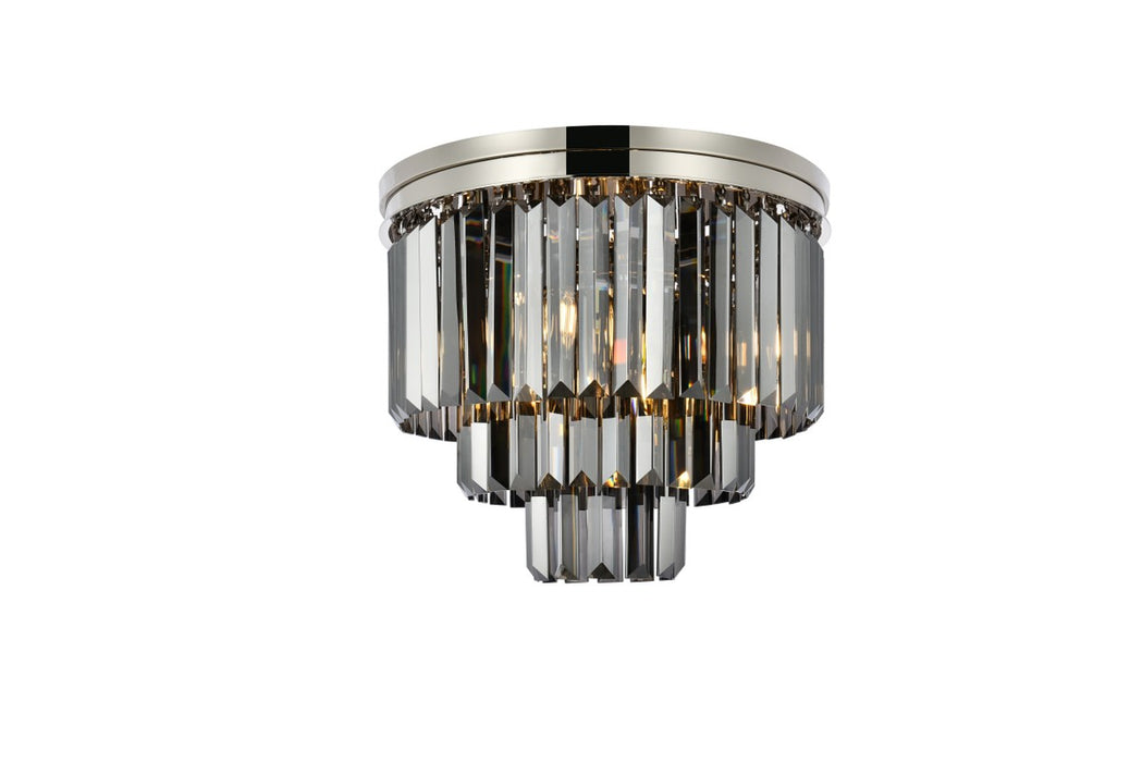 Elegant Lighting 1231F20PN-SS/RC Nine Light Flush Mount, Polished Nickel
