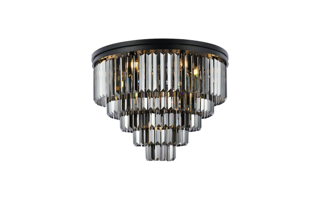 Elegant Lighting 1231F32MB-SS/RC 17 Light Flush Mount, Matte Black