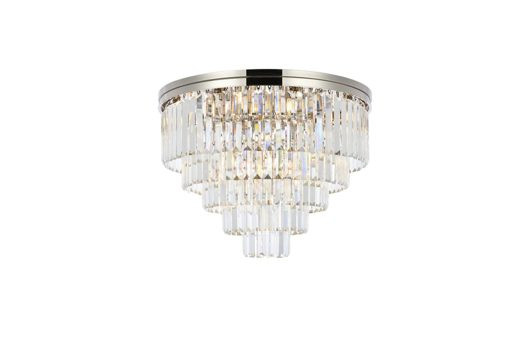 Elegant Lighting 1231F32PN/RC 17 Light Flush Mount, Polished Nickel