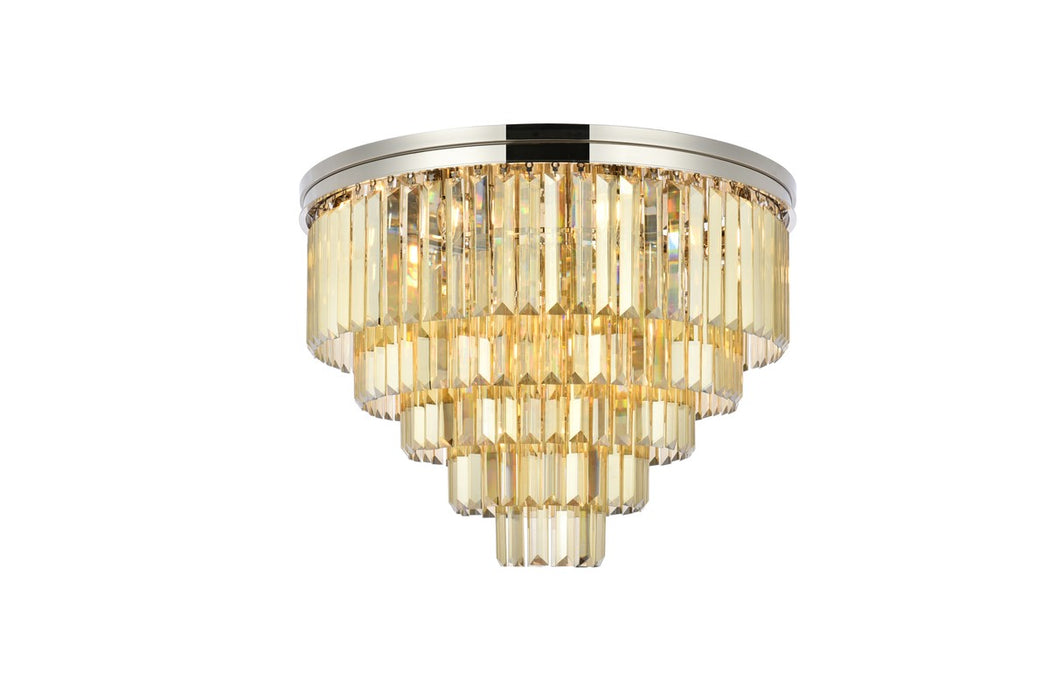 Elegant Lighting 1231F32PN-GT/RC 17 Light Flush Mount, Polished Nickel