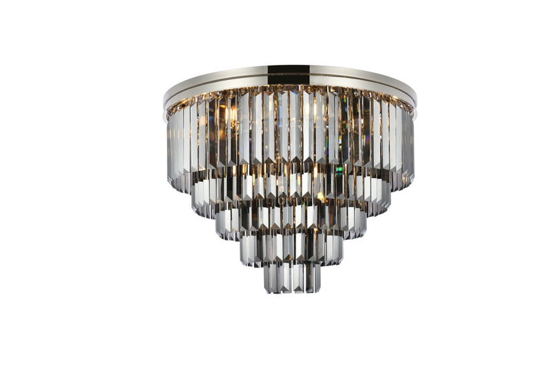 Elegant Lighting 1231F32PN-SS/RC 17 Light Flush Mount, Polished Nickel