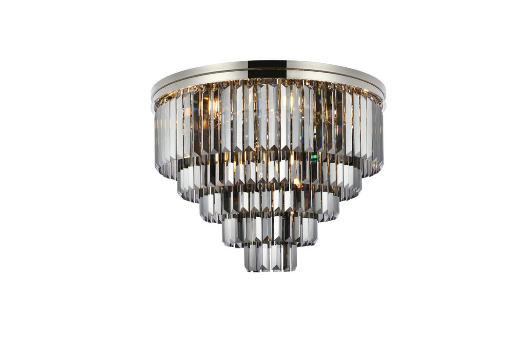 Elegant Lighting 1231F32PN-SS/RC 17 Light Flush Mount, Polished Nickel