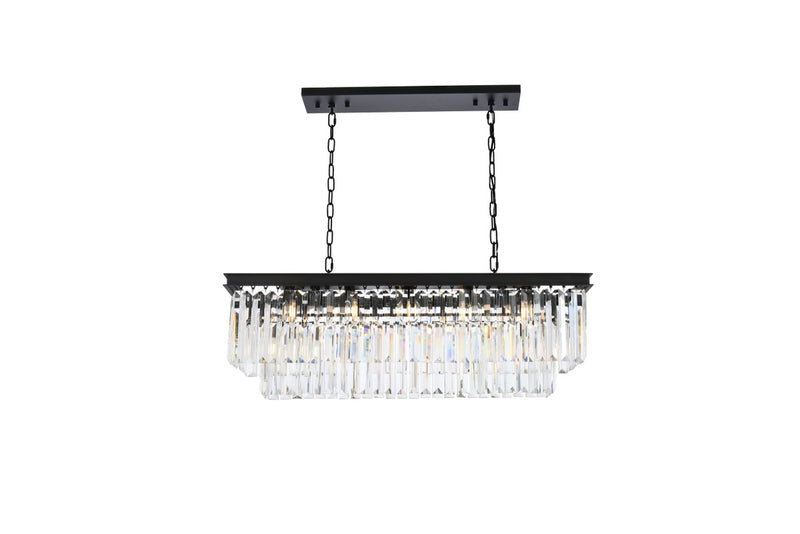 Elegant Lighting 1232D40MB/RC 12 Light Chandelier, Matte Black
